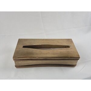 Vintage Brass Tone Metal Tissue Box Cover Heavy MCM Hollywood Regency Decor gift